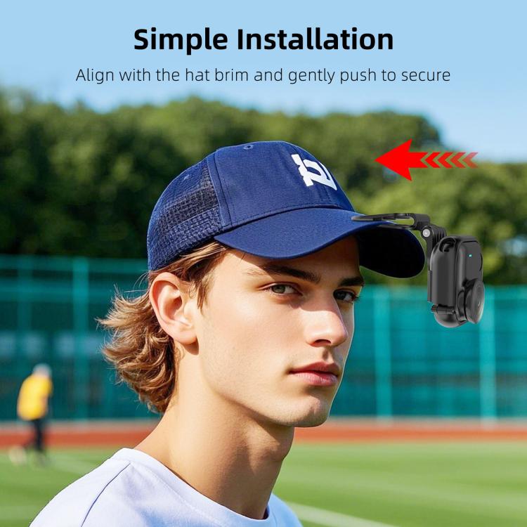 For Insta360 GO Ultra PULUZ Baseball Hat Clip Camera POV Vlog Mount  - Black