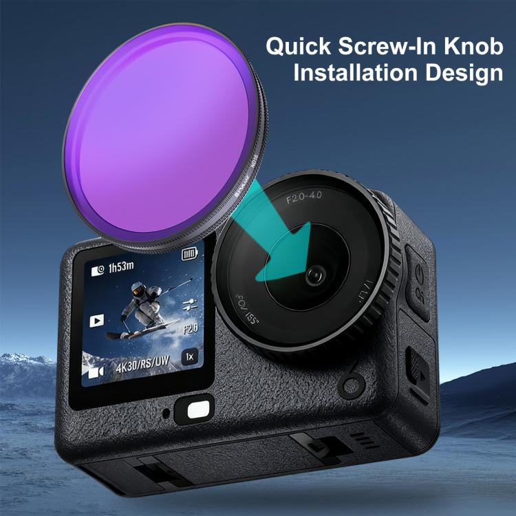 For DJI Osmo Action 6 PULUZ Action Camera ND16 Lens Filter