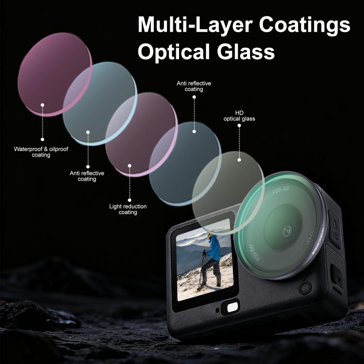 For DJI Osmo Action 6 PULUZ Action Camera Black Mist 1/4 Lens Filter