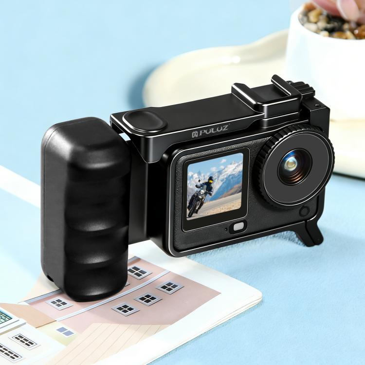 For DJI Osmo Action 6 PULUZ Street Photography Handle ABS Plastic Hand Grip with Cold Shoe  - Black
