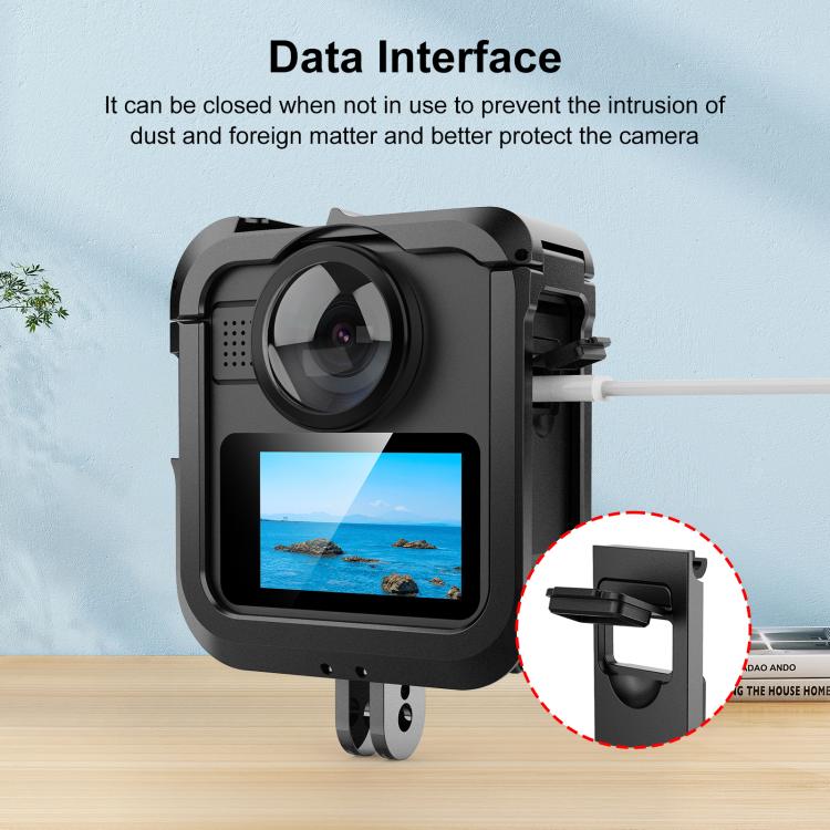 For GoPro MAX2 PULUZ ABS Battery Side Interface Cover  - Black