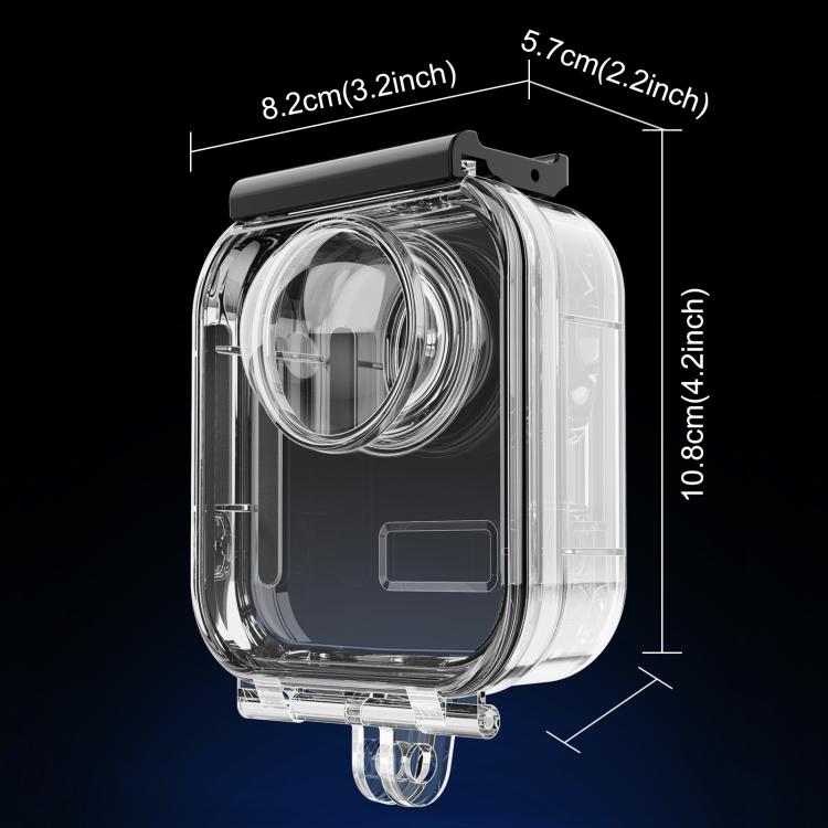 For GoPro MAX2 PULUZ 45m Underwater Waterproof Housing Diving Case  - Transparent