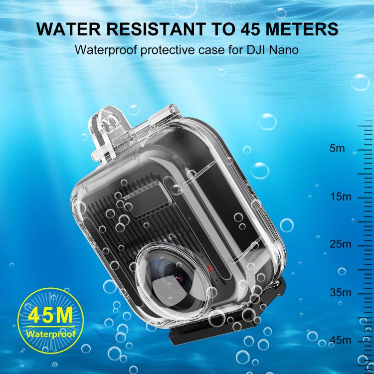 For GoPro MAX2 PULUZ 45m Underwater Waterproof Housing Diving Case  - Transparent