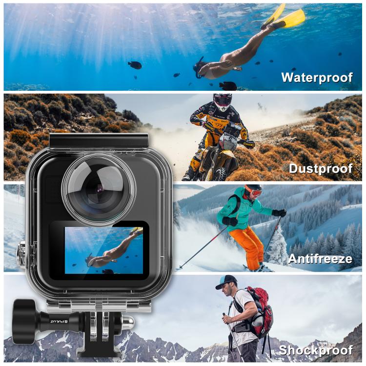 For GoPro MAX2 PULUZ 45m Underwater Waterproof Housing Diving Case  - Transparent