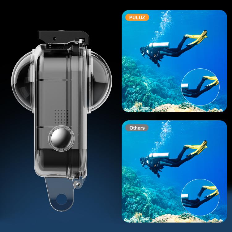 For GoPro MAX2 PULUZ 45m Underwater Waterproof Housing Diving Case  - Transparent