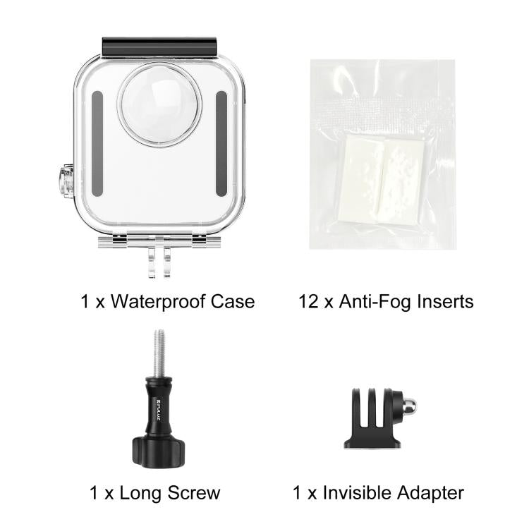 For GoPro MAX2 PULUZ 45m Underwater Waterproof Housing Diving Case  - Transparent