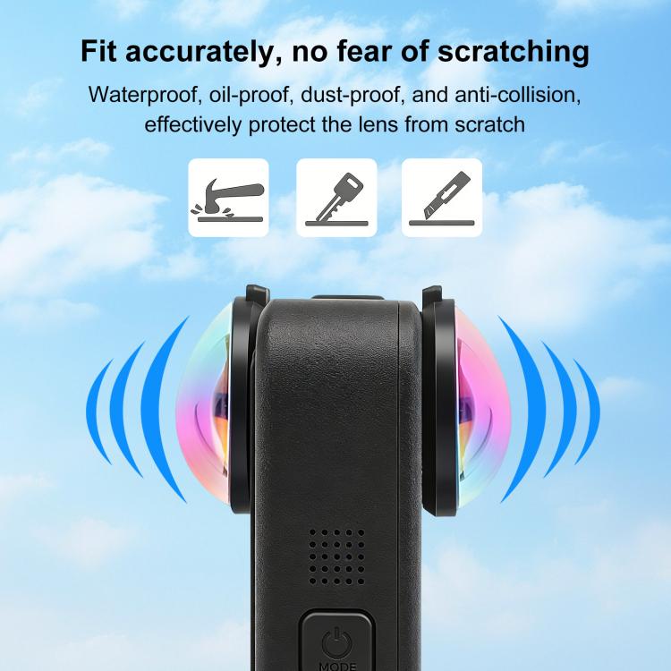 For GoPro MAX2 PULUZ Optical Tempered Glass Lens Guard Protective Cover  - Transparent