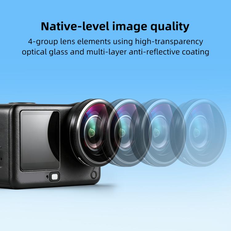 For DJI Osmo Action 6 PULUZ FOV Boost Lens 185 Degree Wide Angle Lens