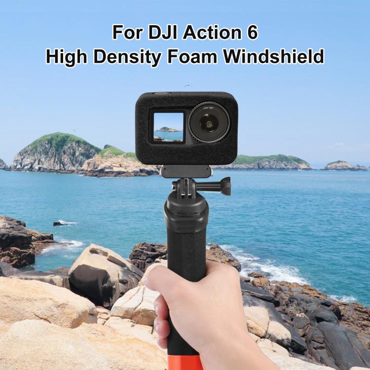 For DJI Osmo Action 6 PULUZ High Density Foam Windshield  - Black