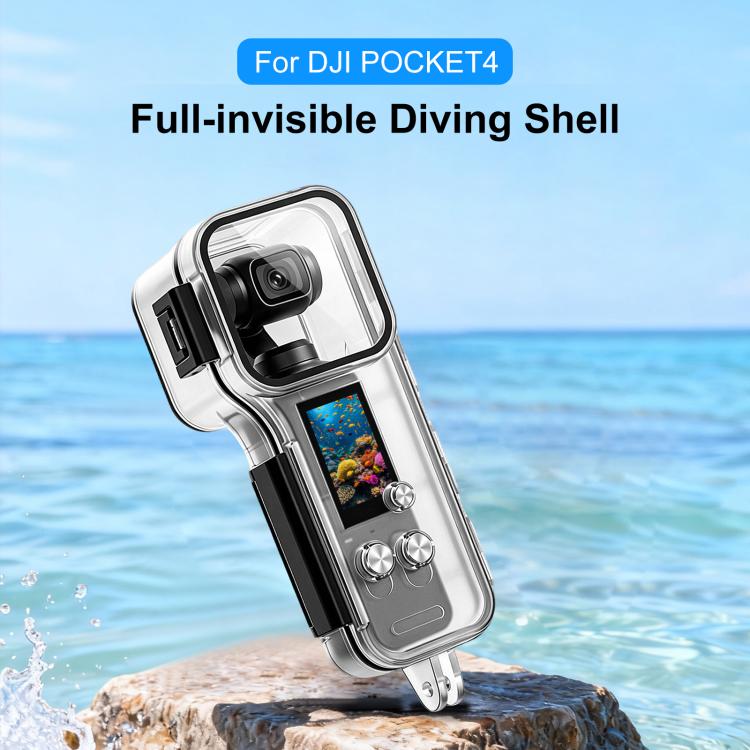 For DJI Osmo Pocket 4 Gimbal Camera 50m Diving Waterproof Case  - Transparent