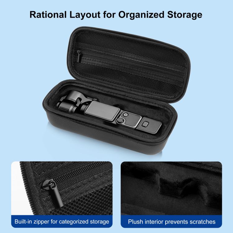 For DJI Osmo Pocket 4 PULUZ Mini Body Bag Portable PU Storage Bag  - Black