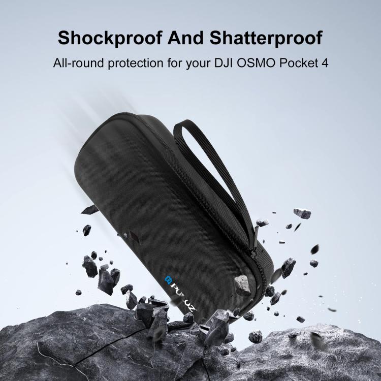 For DJI Osmo Pocket 4 PULUZ Mini Body Bag Portable PU Storage Bag  - Black
