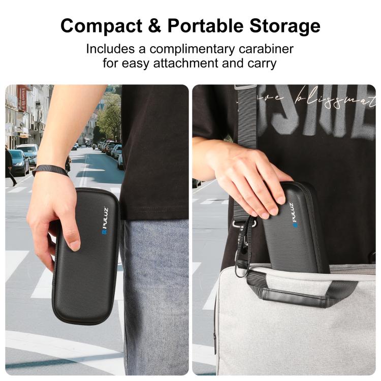 For DJI Osmo Pocket 4 PULUZ Mini Body Bag Portable PU Storage Bag  - Black