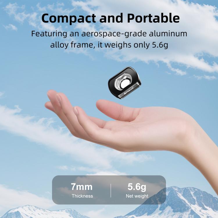 For DJI Osmo Pocket 4 / 3 PULUZ Magnetic Wide-Angle Lens 112 Degree FOV Filter  - Black