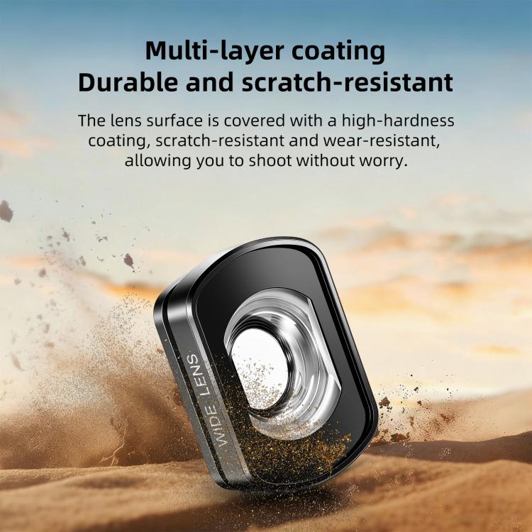 For DJI Osmo Pocket 4 / 3 PULUZ Magnetic Wide-Angle Lens 112 Degree FOV Filter  - Black