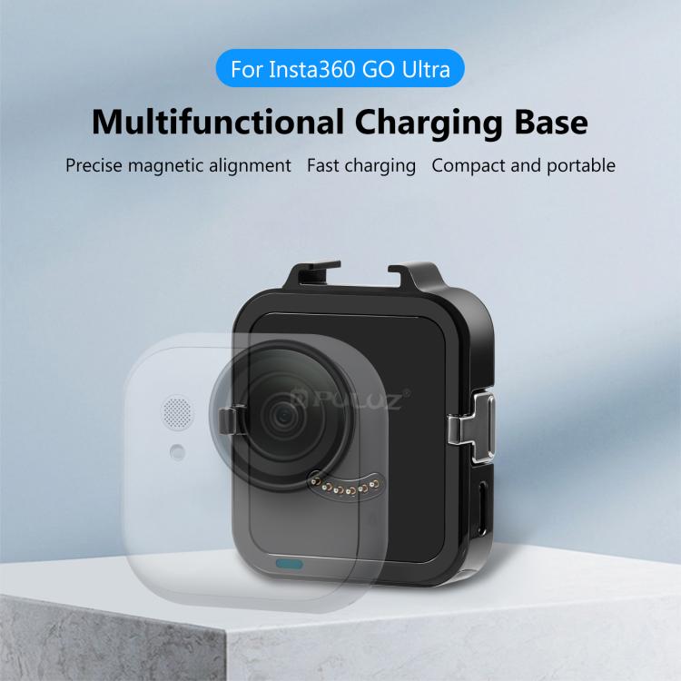 For Insta360 GO Ultra PULUZ Data Transmission Base Multifunctional Charging Base  - Black