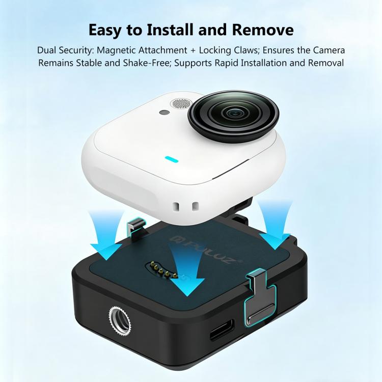 For Insta360 GO Ultra PULUZ Data Transmission Base Multifunctional Charging Base  - Black
