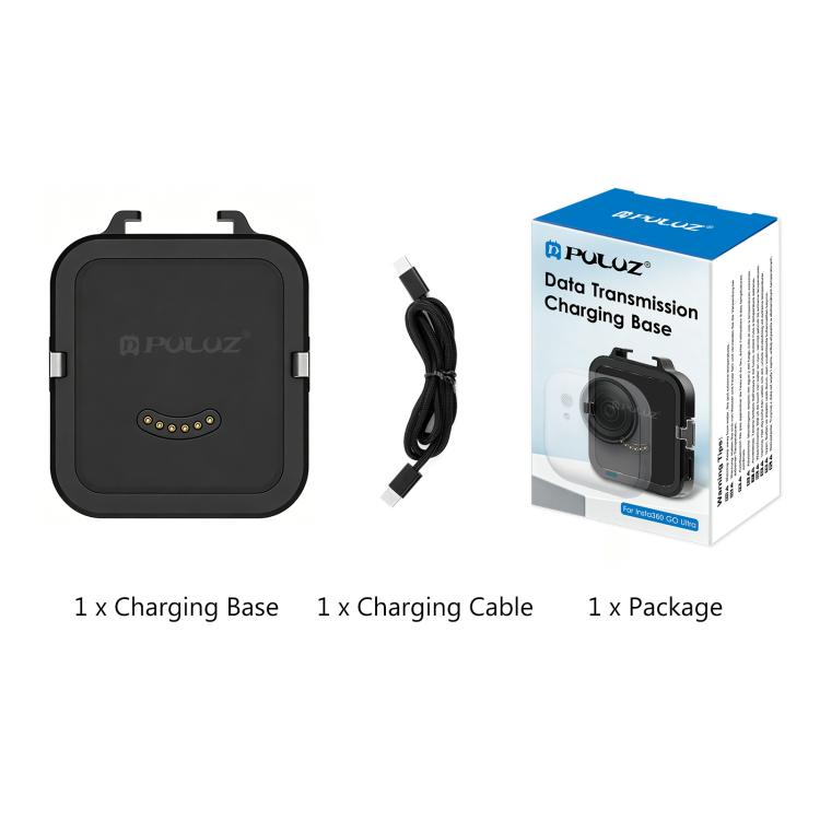 For Insta360 GO Ultra PULUZ Data Transmission Base Multifunctional Charging Base  - Black