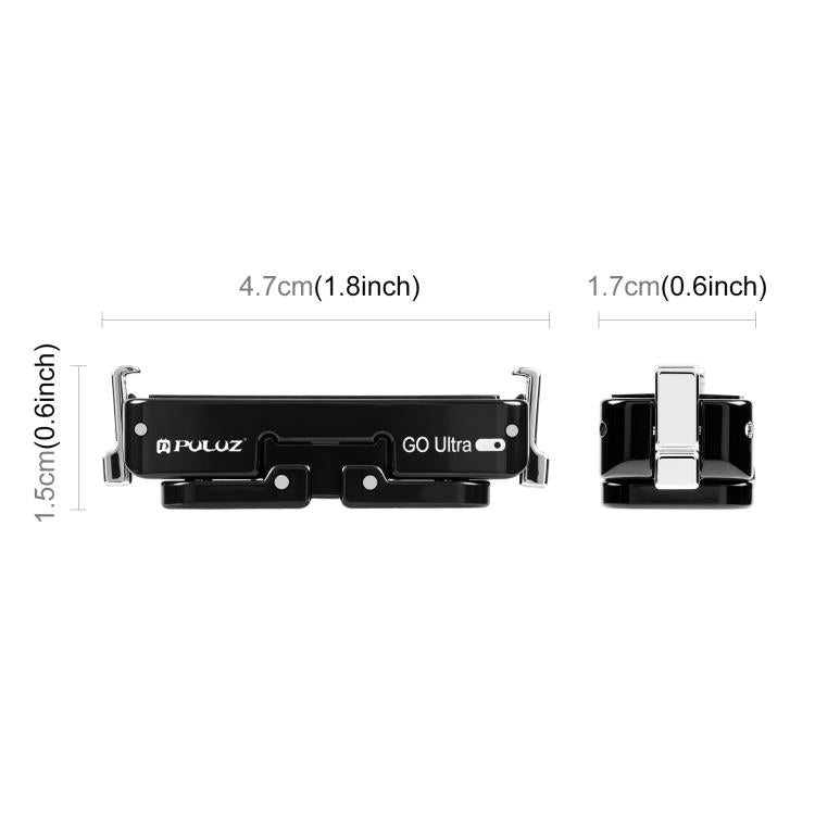 For Insta360 GO Ultra PULUZ Magnetic Metal Quick Release Base Mount  - Black