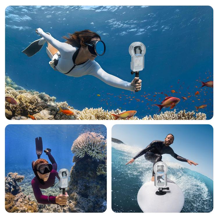 For Insta360 X5 PULUZ 50m Waterproof Sealed Diving Case, Youth Edition  - Transparent