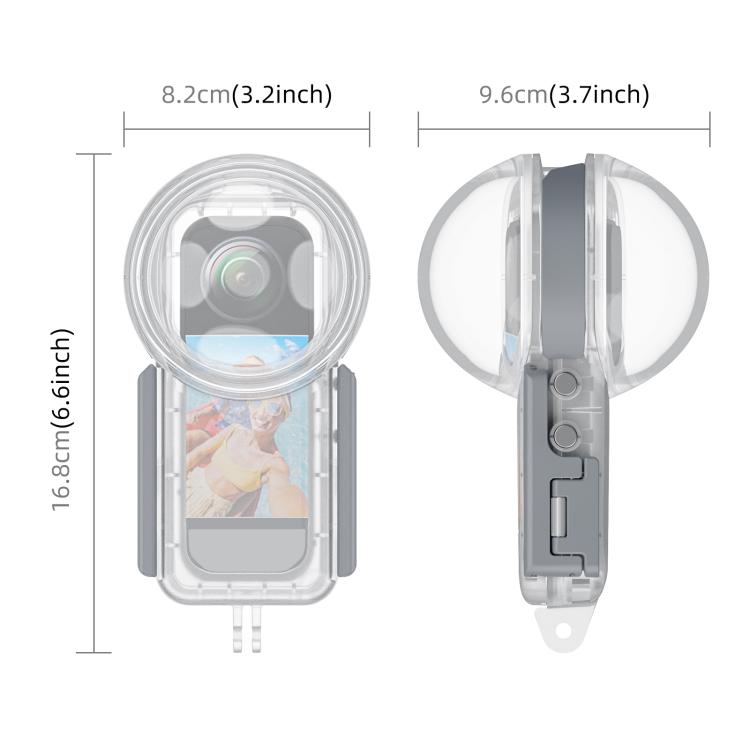 For Insta360 X5 PULUZ 50m Waterproof Sealed Diving Case, Youth Edition  - Transparent