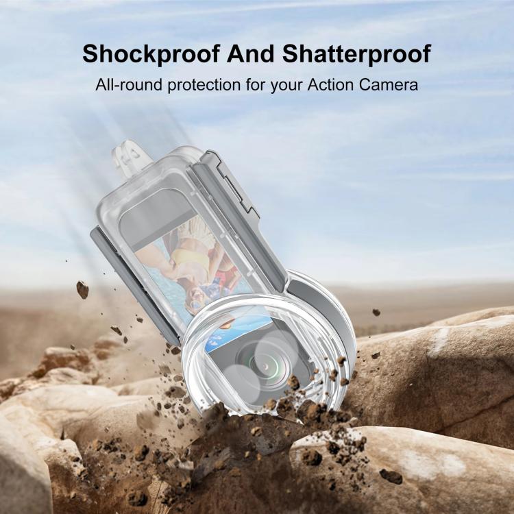 For Insta360 X5 PULUZ 50m Waterproof Sealed Diving Case, Youth Edition  - Transparent
