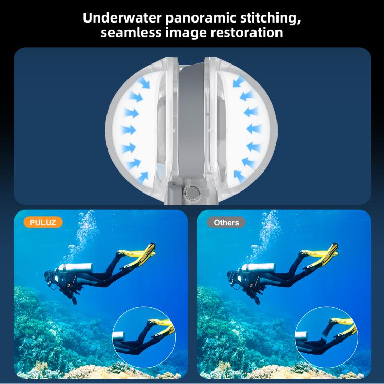 For Insta360 X5 PULUZ 50m Waterproof Sealed Diving Case, Youth Edition  - Transparent