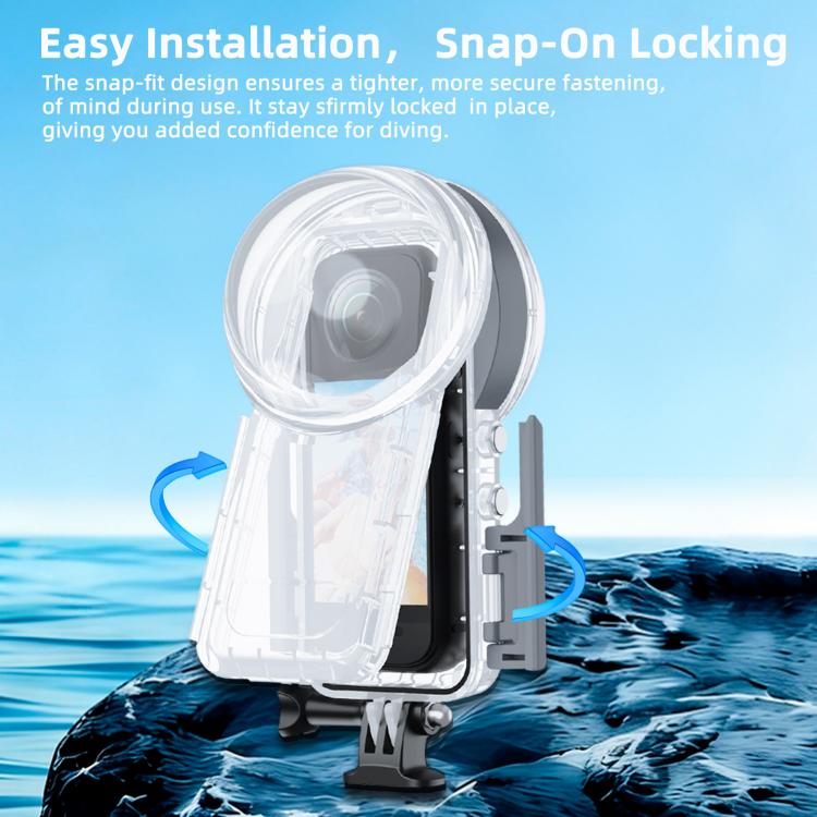For Insta360 X5 PULUZ 50m Waterproof Sealed Diving Case, Youth Edition  - Transparent