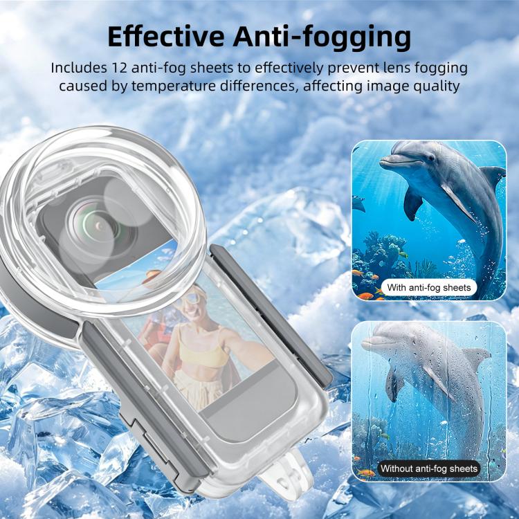 For Insta360 X5 PULUZ 50m Waterproof Sealed Diving Case, Youth Edition  - Transparent