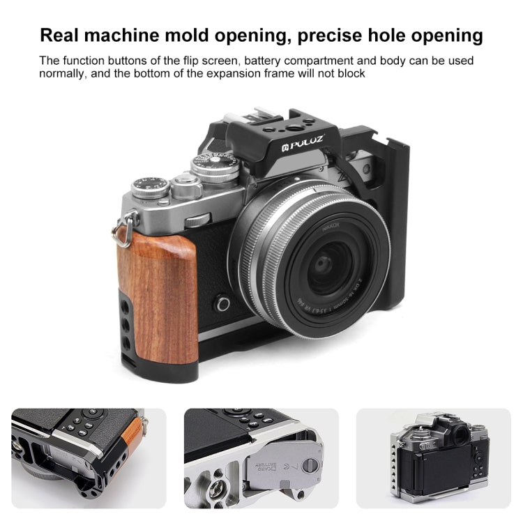 [US Warehouse] For Nikon ZFC PULUZ Wood Handle Metal Camera Cage Stabilizer Rig