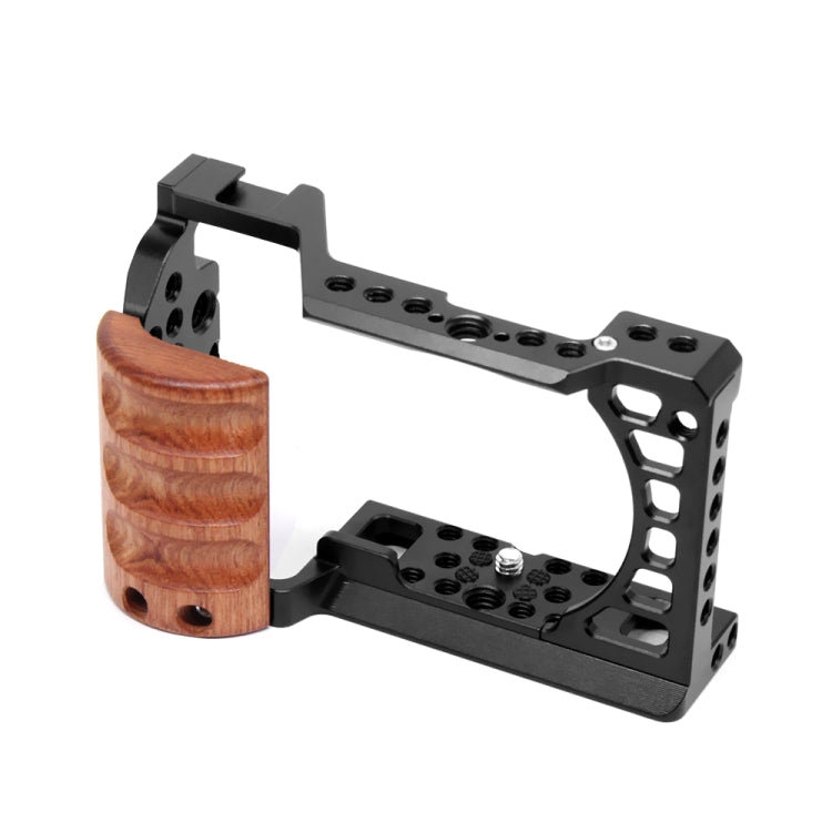 For Sony A6400 / A6300 / A6100 / A6000 PULUZ Wood Handle Metal Camera Cage Stabilizer Rig