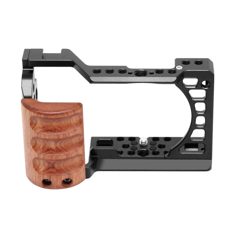 For Sony A6400 / A6300 / A6100 / A6000 PULUZ Wood Handle Metal Camera Cage Stabilizer Rig