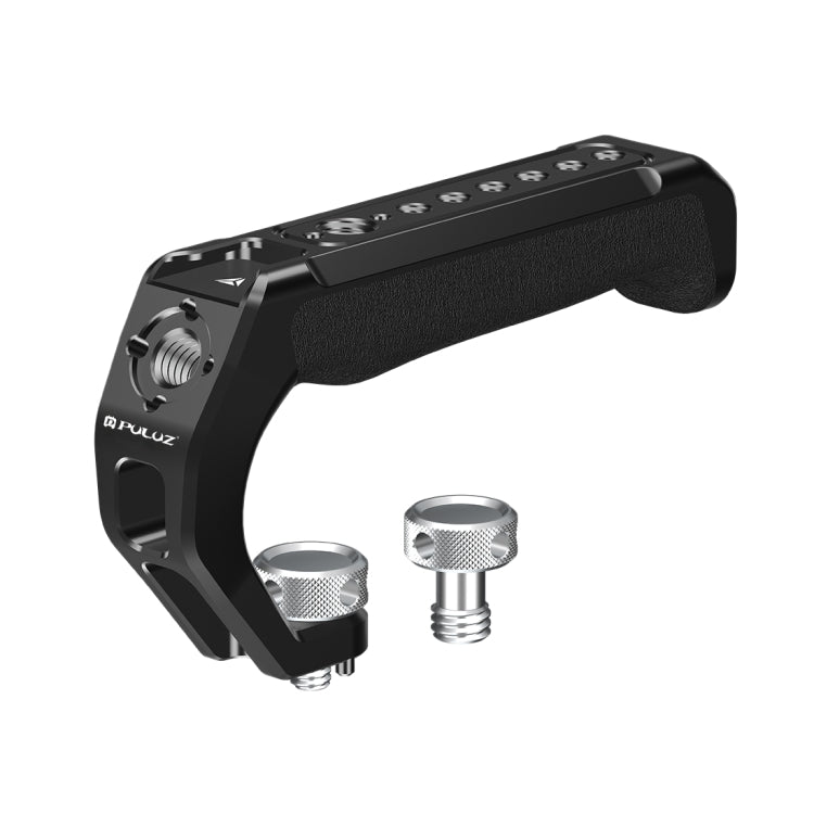 PULUZ Arri Metal Silicone Top Handle with Cold Shoe Mount for Mirrorless Camera Cage Stabilizer  - Black