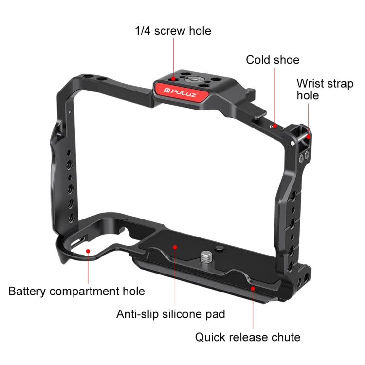 For Nikon Z6III / Z6II PULUZ Metal Camera Cage Stabilizer Rig  - Black