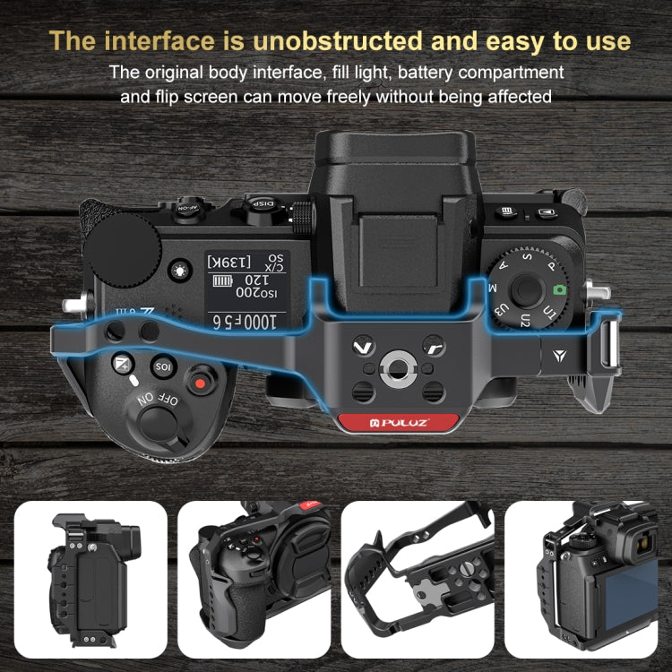 For Nikon Z6III / Z6II PULUZ Metal Camera Cage Stabilizer Rig  - Black