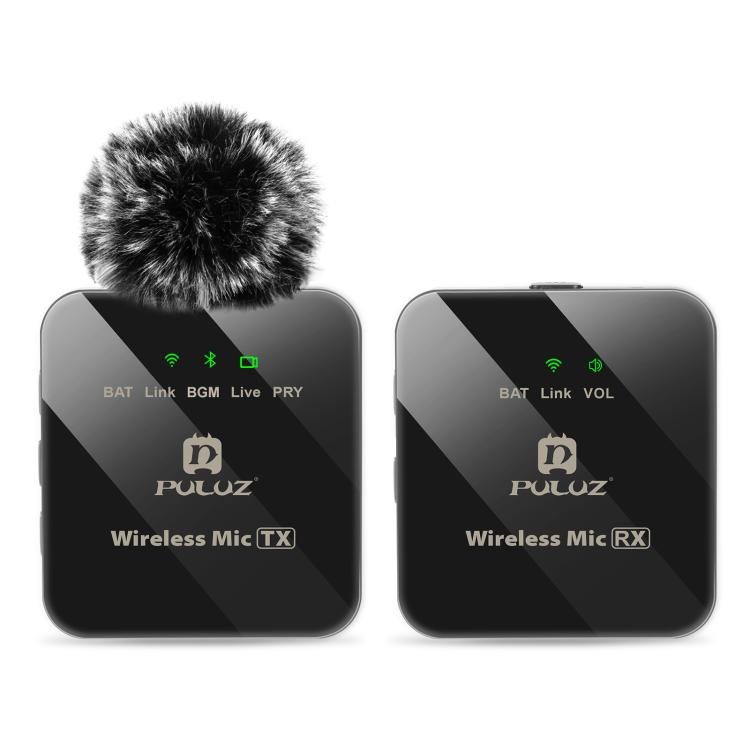 PULUZ 1 TX + 1 RX Wireless Lavalier Microphone  - Black