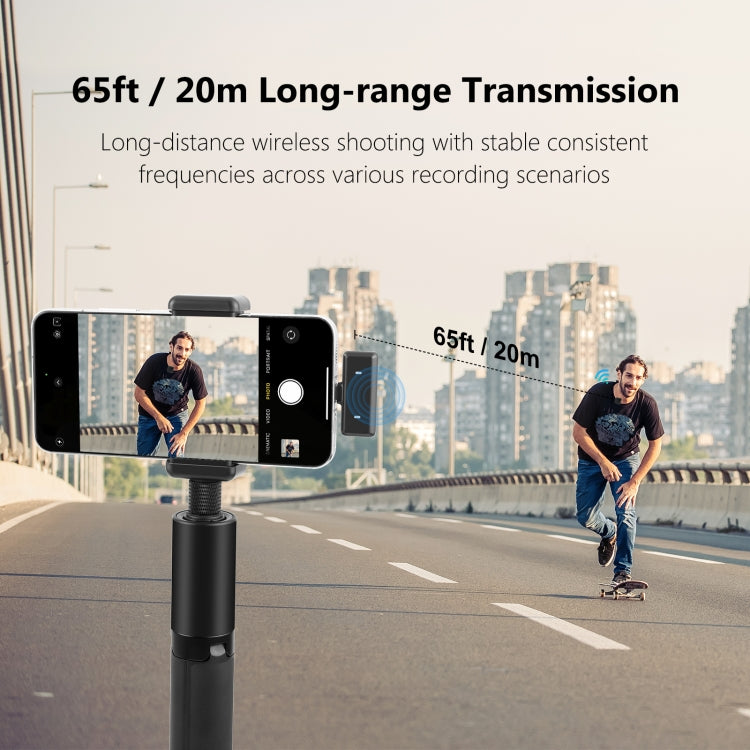 PULUZ SmartLink WS300 Magnetic Lavalier Wireless Microphone with Charging Case Box, 8 Pin RX Receiver and 2 TX Microphones  - Black