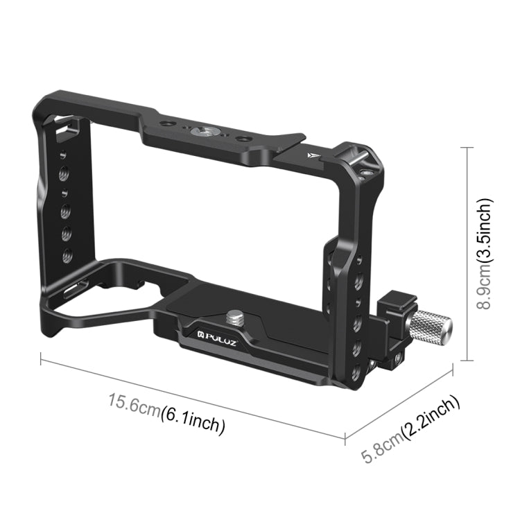 For Sony ILCE-A7CM2 / Alpha 7C II / Alpha 7CR PULUZ Metal Camera Cage Stabilizer Rig  - Black