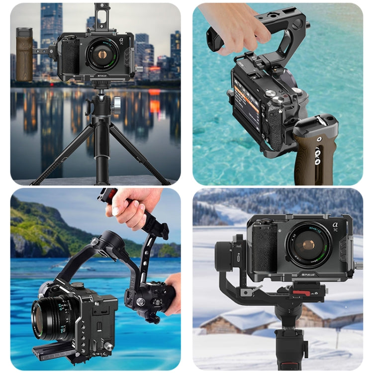 For Sony ILCE-A7CM2 / Alpha 7C II / Alpha 7CR PULUZ Metal Camera Cage Stabilizer Rig  - Black