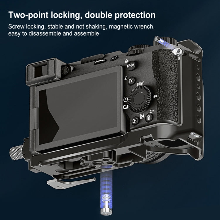 For Sony ILCE-A7CM2 / Alpha 7C II / Alpha 7CR PULUZ Metal Camera Cage Stabilizer Rig  - Black