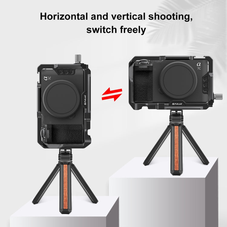 For Sony ILCE-A7CM2 / Alpha 7C II / Alpha 7CR PULUZ Metal Camera Cage Stabilizer Rig  - Black
