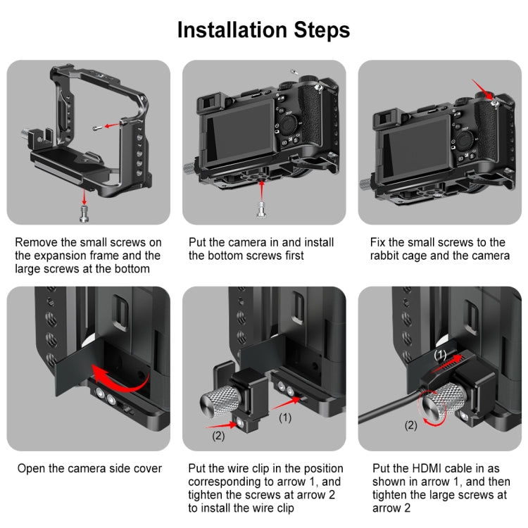 For Sony ILCE-A7CM2 / Alpha 7C II / Alpha 7CR PULUZ Metal Camera Cage Stabilizer Rig  - Black