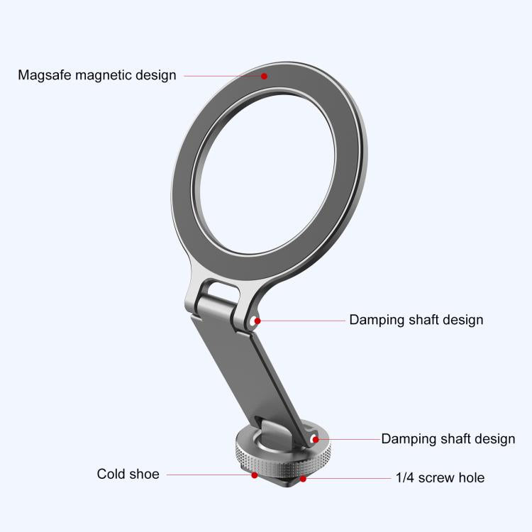 PULUZ Foldable MagSafe Magnet Cold Shoe On-Camera Phone Mount  - Grey