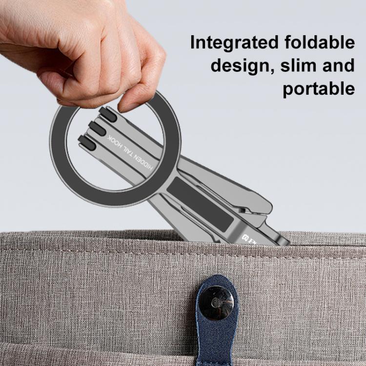 PULUZ Foldable MagSafe Magnet Tripod Desk Phone Mount Handle Bracket  - Grey