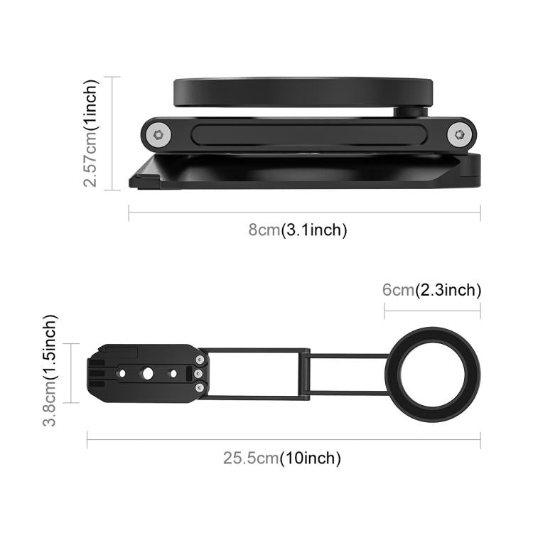 PULUZ MagSafe Desktop Live Streaming Magnetic Foldable Phone Holder Bracket  - Black