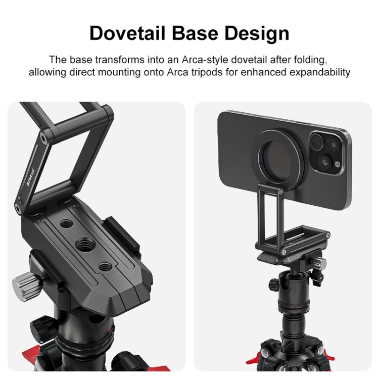 PULUZ MagSafe Desktop Live Streaming Magnetic Foldable Phone Holder Bracket  - Black