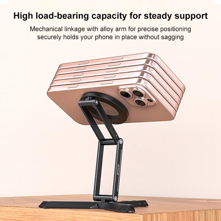 PULUZ MagSafe Desktop Live Streaming Magnetic Foldable Phone Holder Bracket  - Black