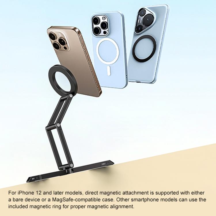 PULUZ MagSafe Desktop Live Streaming Magnetic Foldable Phone Holder Bracket  - Black