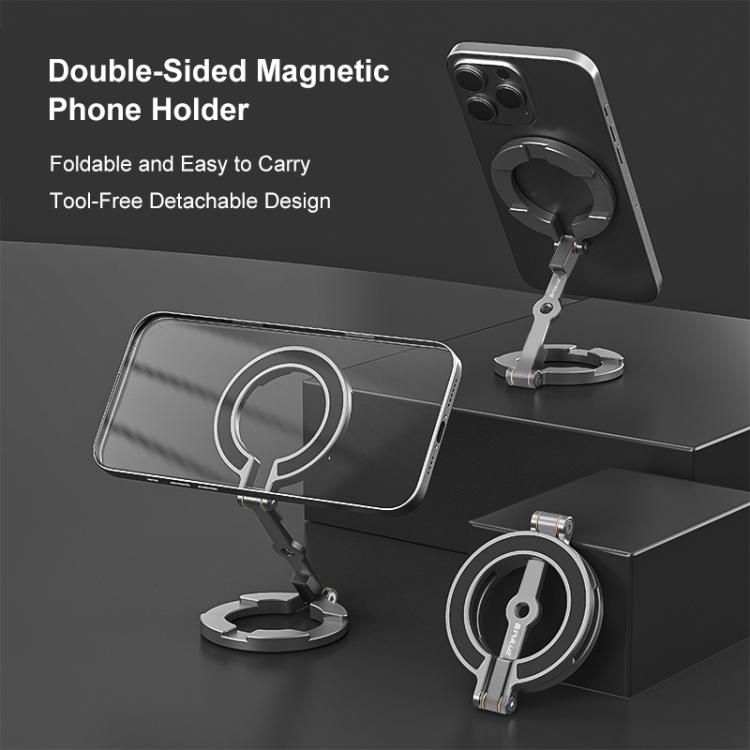 PULUZ MagSafe Dual-Head Magnetic Folding Phone Holder Bracket  - Black