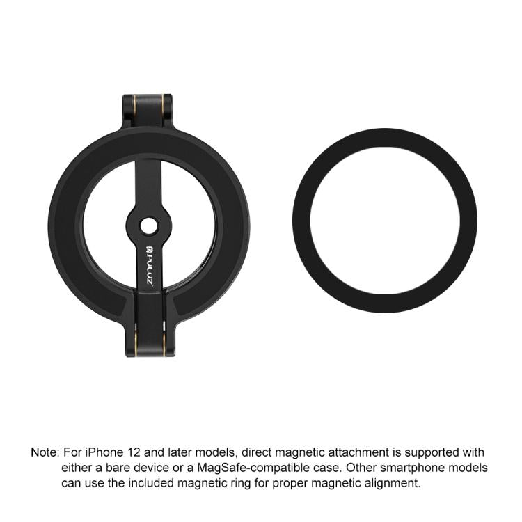 PULUZ MagSafe Dual-Head Magnetic Folding Phone Holder Bracket  - Black